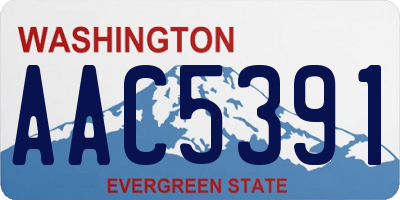 WA license plate AAC5391