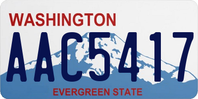 WA license plate AAC5417