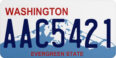 WA license plate AAC5421
