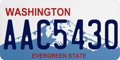 WA license plate AAC5430