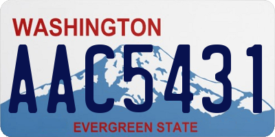WA license plate AAC5431