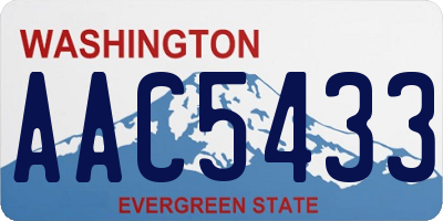 WA license plate AAC5433