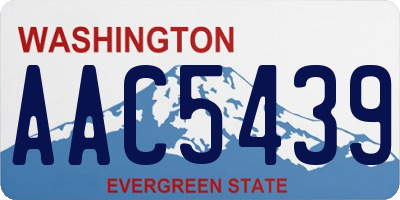 WA license plate AAC5439