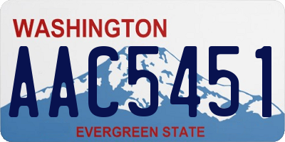 WA license plate AAC5451