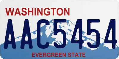 WA license plate AAC5454