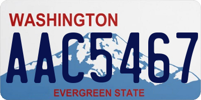 WA license plate AAC5467