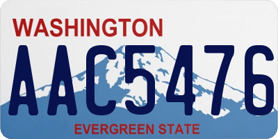 WA license plate AAC5476