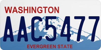 WA license plate AAC5477