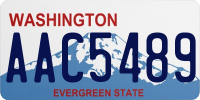 WA license plate AAC5489