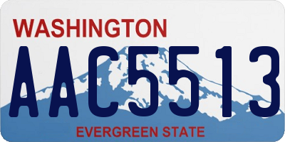 WA license plate AAC5513