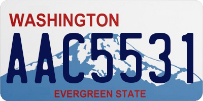 WA license plate AAC5531