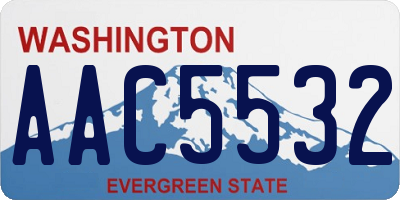 WA license plate AAC5532