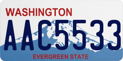WA license plate AAC5533