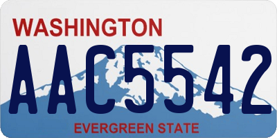 WA license plate AAC5542