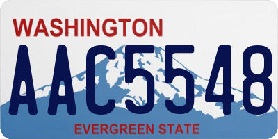 WA license plate AAC5548