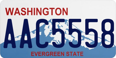 WA license plate AAC5558