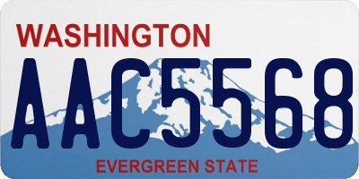 WA license plate AAC5568