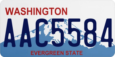 WA license plate AAC5584