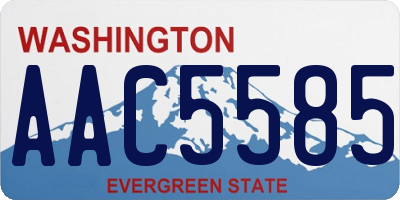 WA license plate AAC5585