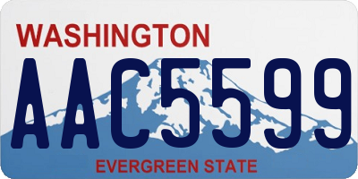 WA license plate AAC5599