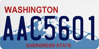 WA license plate AAC5601