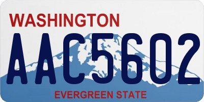WA license plate AAC5602