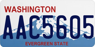 WA license plate AAC5605