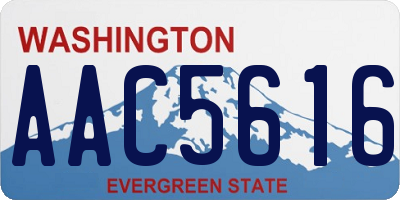 WA license plate AAC5616