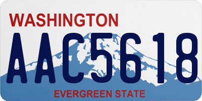 WA license plate AAC5618
