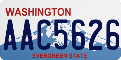 WA license plate AAC5626