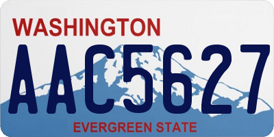 WA license plate AAC5627