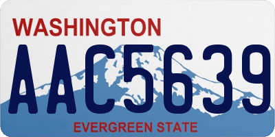 WA license plate AAC5639