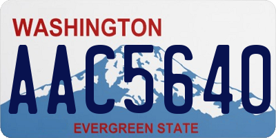 WA license plate AAC5640