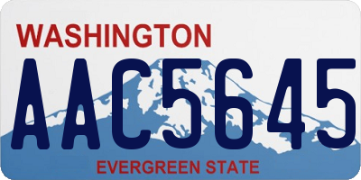 WA license plate AAC5645