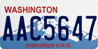 WA license plate AAC5647