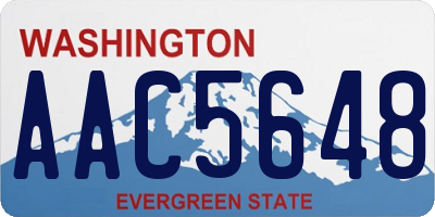 WA license plate AAC5648
