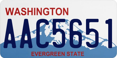WA license plate AAC5651