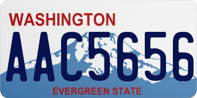 WA license plate AAC5656