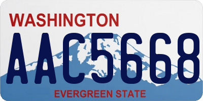 WA license plate AAC5668