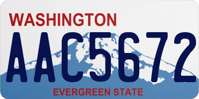 WA license plate AAC5672