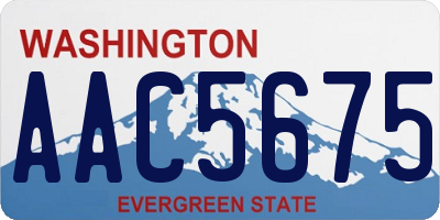 WA license plate AAC5675