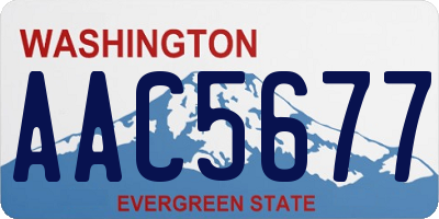 WA license plate AAC5677
