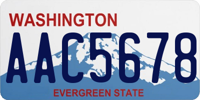 WA license plate AAC5678