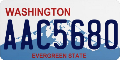 WA license plate AAC5680