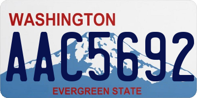 WA license plate AAC5692
