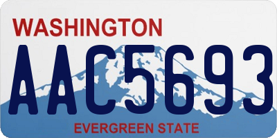WA license plate AAC5693