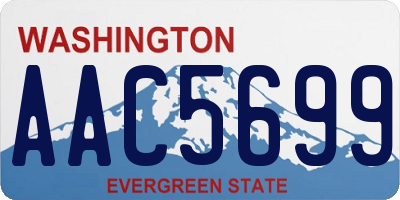 WA license plate AAC5699