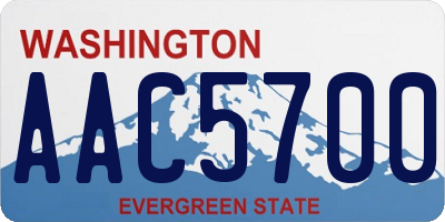 WA license plate AAC5700