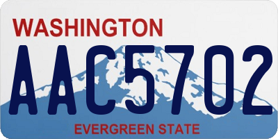 WA license plate AAC5702