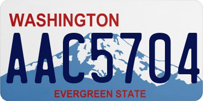 WA license plate AAC5704